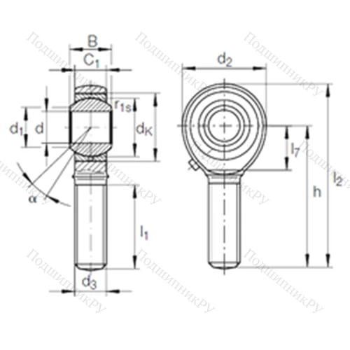 Подшипник скольжения сферический GAKFR 30 PB