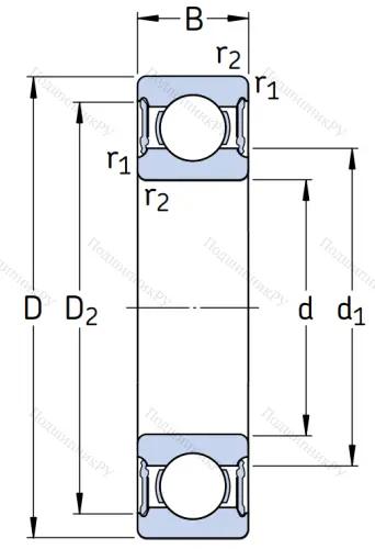 Однорядный шариковый подшипник W 61801 2RS 1 в Москве