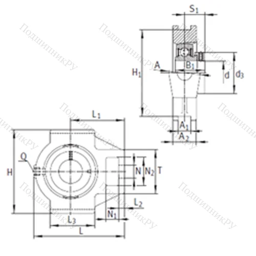 Подшипниковый узел шариковый радиальный PTUE 20