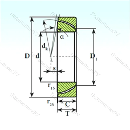 Подшипник скольжения сферический GAC 60 CP