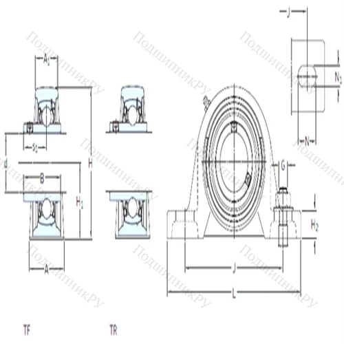 Подшипниковый узел шариковый радиальный SY 1.15/16 TF/AH от производителя  SKF