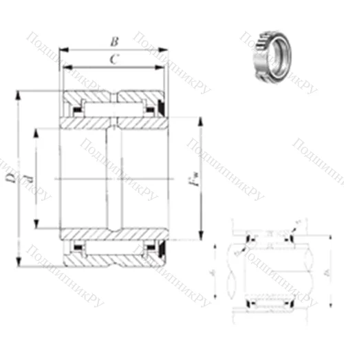 Подшипник игольчатый радиальный BRI 325228 U