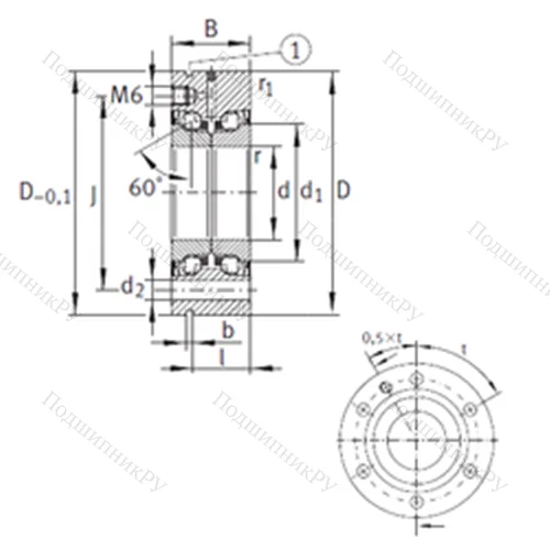 Подшипник шариковый упорно-радиальный ZKLF 40100-2RS-PE