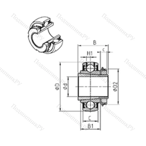 Подшипник шариковый радиальный UK 310+H-28