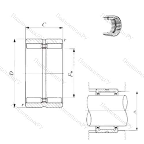 Подшипник игольчатый радиальный GTR 455930