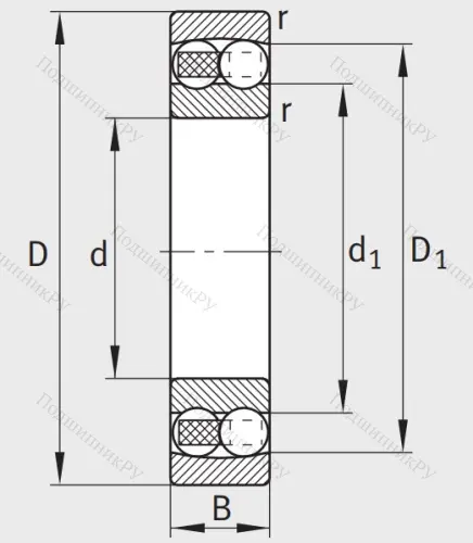 Двухрядный шариковый подшипник 2311 TVH от производителя  FAG