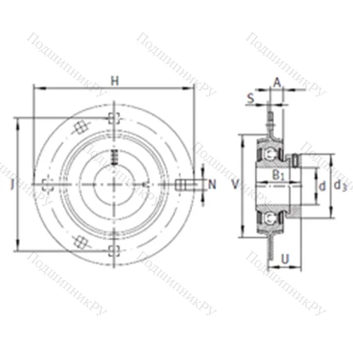 Подшипниковый узел шариковый радиальный RA 40