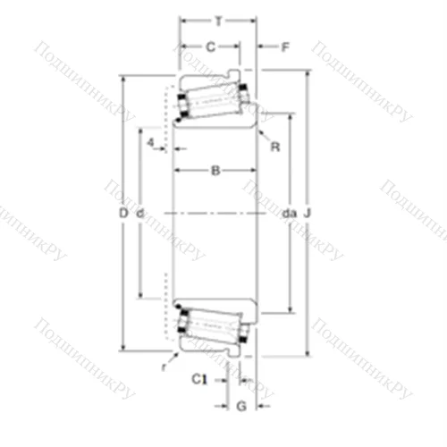 Подшипник роликовый радиально-упорный 141101X/141165XC