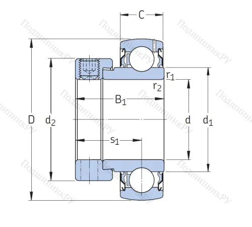 Корпусный подшипник YET 206-104 в Москве