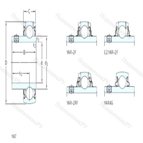 Подшипник шариковый радиальный E 2.YAR 205-2F