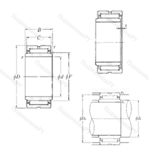 Подшипник игольчатый радиальный MR 9612040+MI-809640