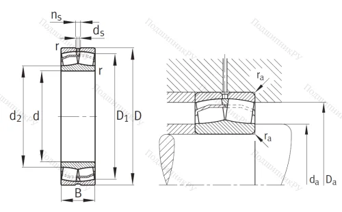 Сферический роликовый подшипник 22215 E 1 XL C 3 от производителя  FAG