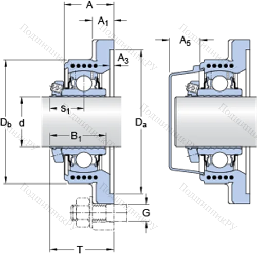 Фланцевые подшипниковые узлы типа Y (корпус типа Y-TECH, квадратный фланец, крепление стопорными винтами) FYK 35 LEF