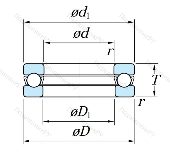 Упорный шариковый подшипник 51407
