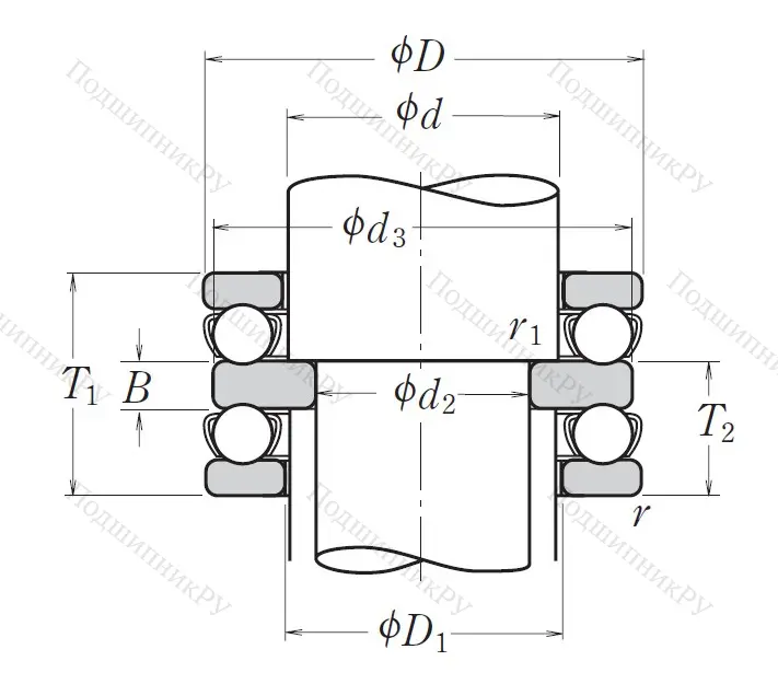 Упорный шариковый подшипник 52205
