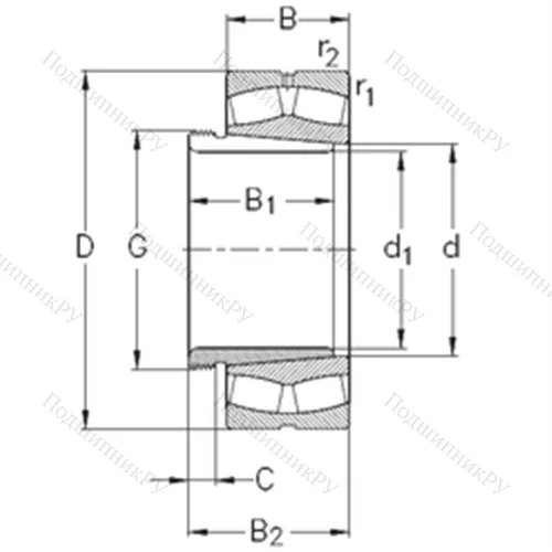 Подшипник роликовый радиальный самоцентрирующийся 24176-K 30-MB-W 33+AH 24176