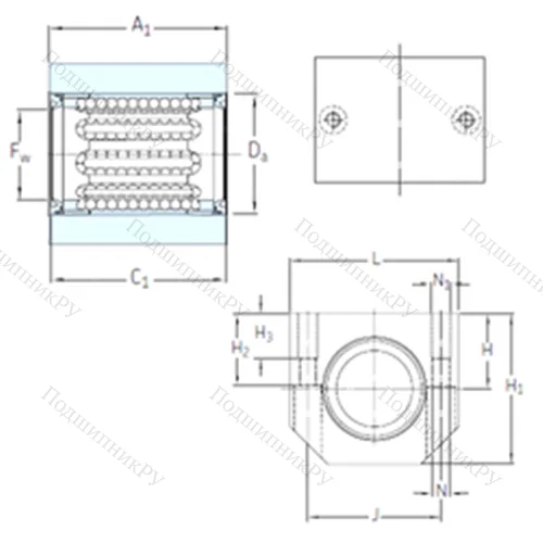 Подшипник шариковый линейный LUJR 25