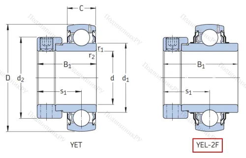 Корпусный подшипник YEL 204-2F в Москве