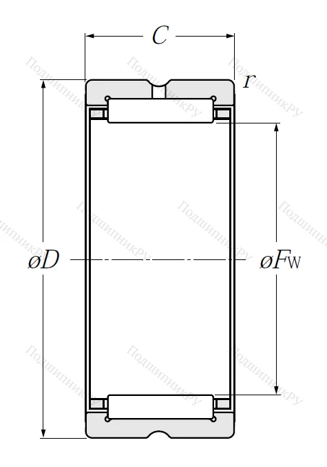 Игольчатый подшипник NK 15/16 R