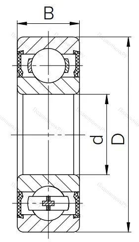 Шариковый однорядный подшипник 180307 (6307 2RS) в Москве