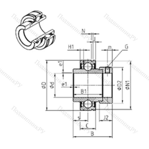 Подшипник шариковый радиальный CEX 209-27 от производителя  SNR