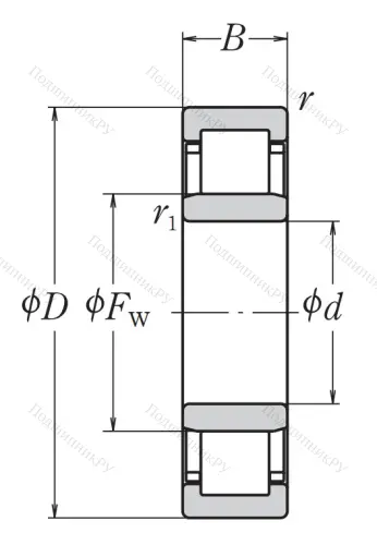 Роликовый цилиндрический подшипник NU 205 EW C 3 от производителя  NSK