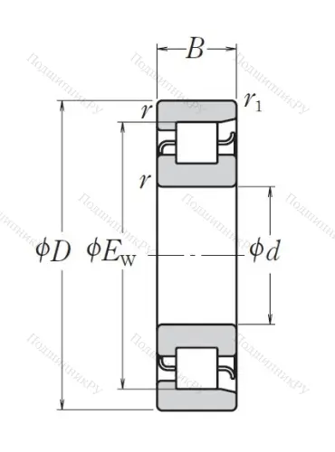 Цилиндрический роликовый подшипник NF 306 W в Москве