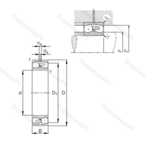 Подшипник роликовый радиальный самоцентрирующийся 230/500-E 1A-MB 1