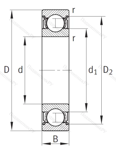 Однорядный шариковый подшипник 6028 2ZR от производителя  FAG