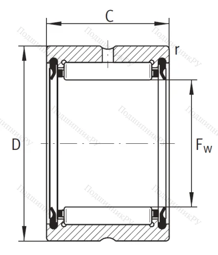 Игольчатый подшипник RNA 4908 A 2RS