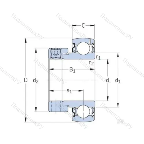 Корпусный подшипник YET 205-100 в Москве