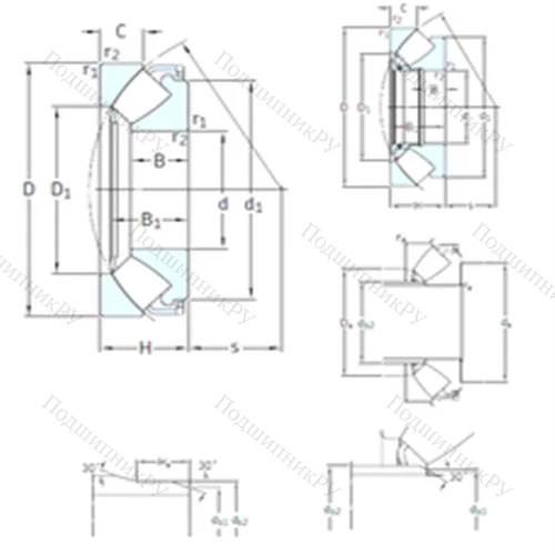 Подшипник роликовый упорно-радиальный 294/800EF от производителя  SKF