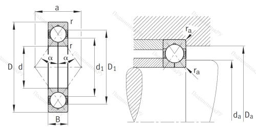 Радиально-упорный шариковый подшипник QJ 314 MPA от производителя  FAG