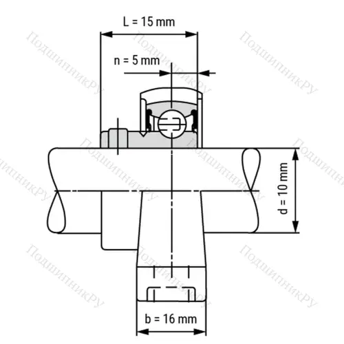 Подшипниковый узел KP 000-ST - Вал: 10 мм от производителя  LPZ