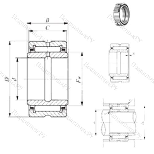 Подшипник игольчатый радиальный BRI 406024