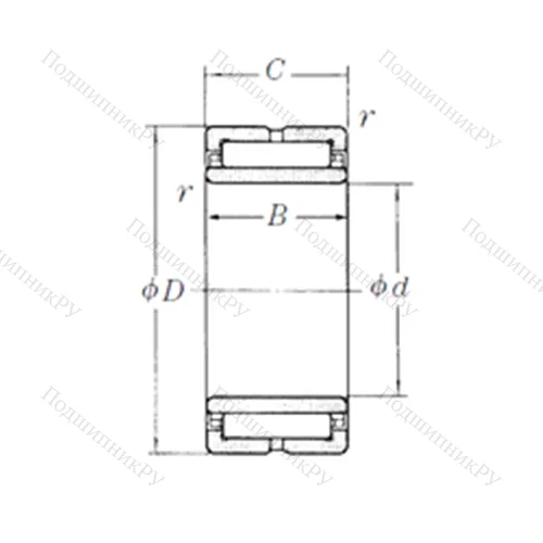 Подшипник игольчатый радиальный NA 4917