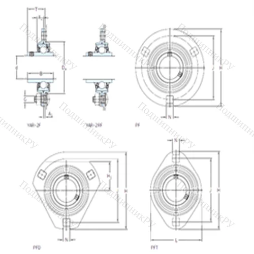 Подшипниковый узел шариковый радиальный PFT 20 WF