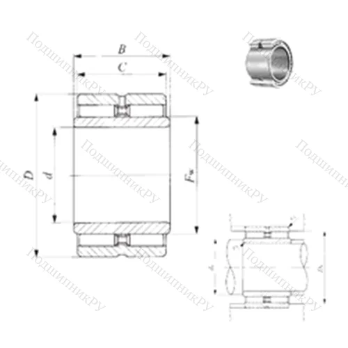 Подшипник игольчатый радиальный GBRI 365624