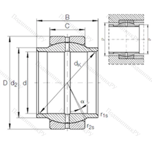 Подшипник скольжения сферический GE 12 LO