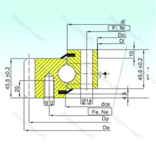 Подшипник шариковый опорно-поворотный EB 1.20.0844.201-2STPN