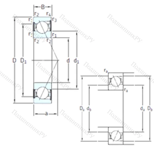 Подшипник шариковый радиально-упорный S 7208 ACD/HCP 4A
