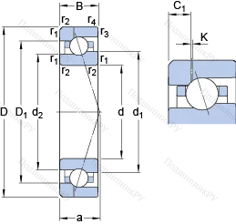 Подшипник 7004 ACE/P 4AH 1