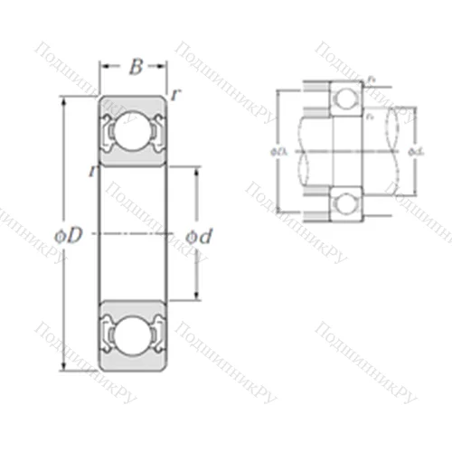 Подшипник шариковый радиальный 6816ZZ