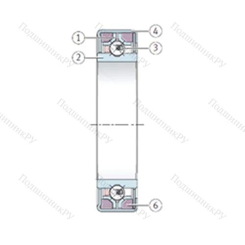 Подшипник шариковый радиально-упорный с четырёхточечным контактом F-234494.3