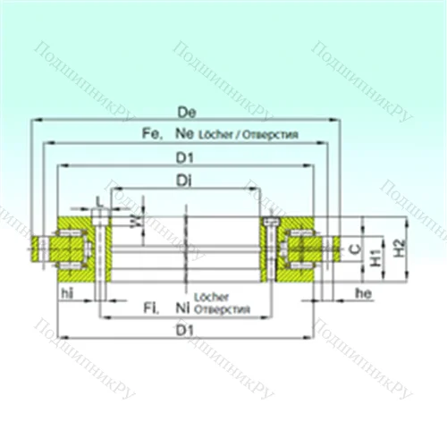 Подшипник роликовый опорно-поворотный YRT 80