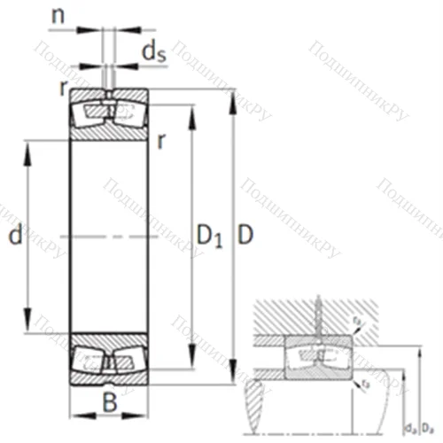 Подшипник роликовый радиальный самоцентрирующийся 23072-MB