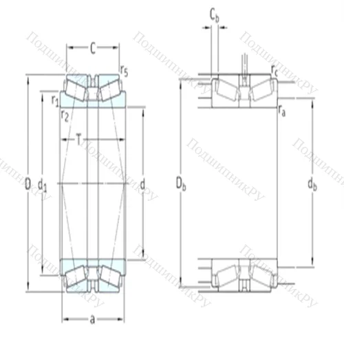 Подшипник роликовый радиально-упорный спаренный 32230T 248J 2/DB 31