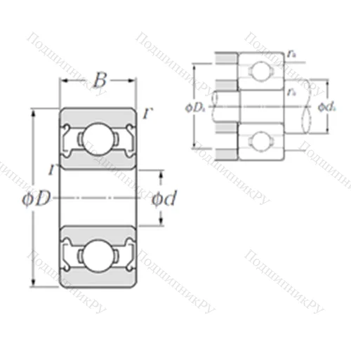 Подшипник шариковый радиальный 604ZZ