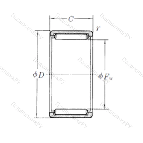Подшипник игольчатый радиальный RLM 293820-1
