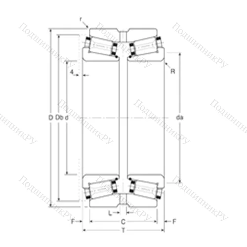 Подшипник роликовый радиально-упорный 180100/180170G